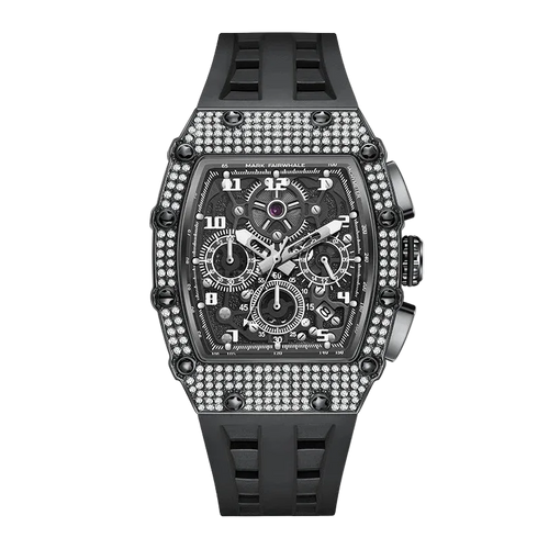 Fairwhale FW-5069 Chronog - White strap, diamond bezel, detailed subdials