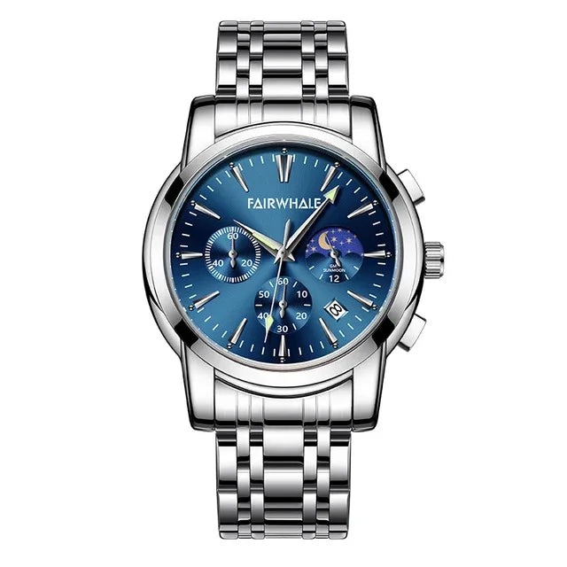 Fairwhale LUNARYS 5630 men’s watch in blue dial version with moon phase and auto date