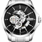Fairwhale mechanical watch with black face and silver case on a white background