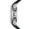 Fairwhale skeleton watch side view silver stainless steel case profile black strap blue accents automatic watch