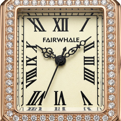 Fairwhale watch with decorative case and Roman numeral markings