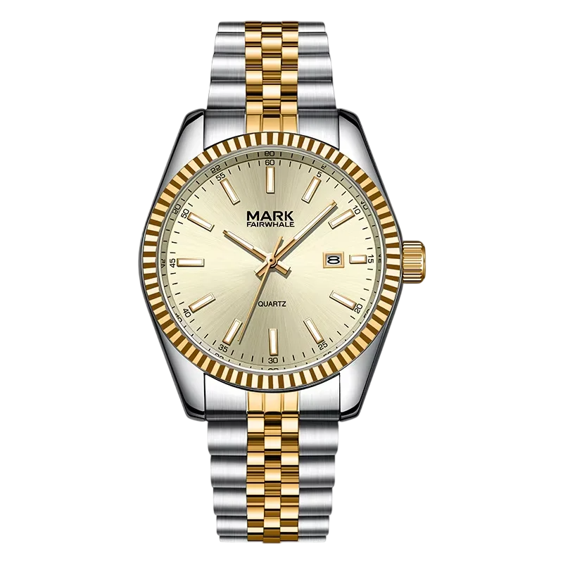 Gold and silver watch with &