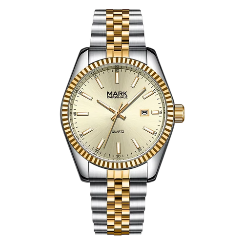 Gold and silver watch with &