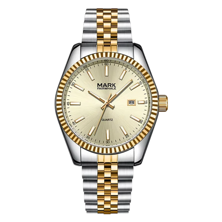 Gold and silver watch with &