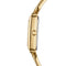Gold watch with a white background