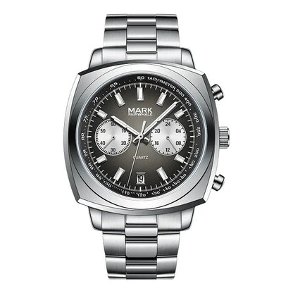 Gradient grey dial version of the Mark Fairwhale AURIXON waterproof quartz watch.