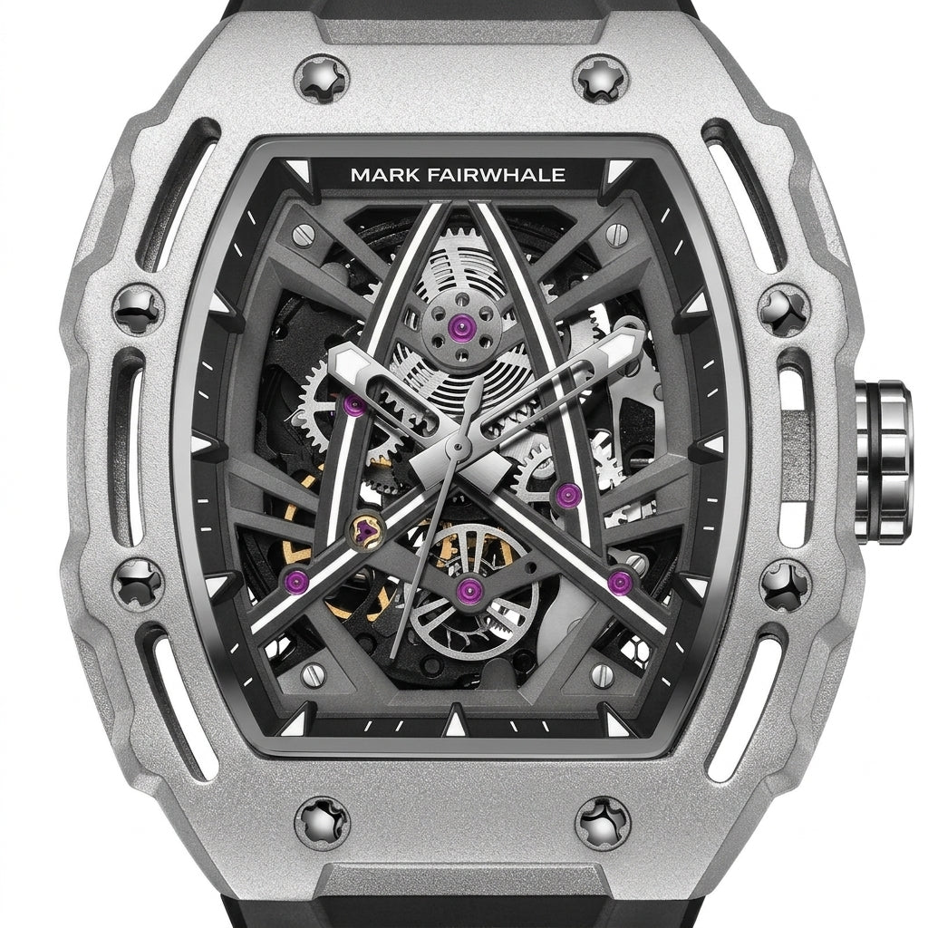 Highly detailed mechanical watch with visible brand name on a white background