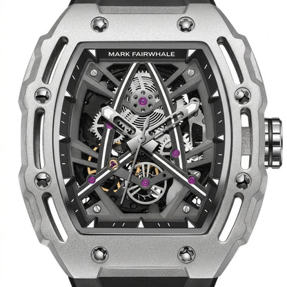 Highly detailed mechanical watch with visible brand name on a white background