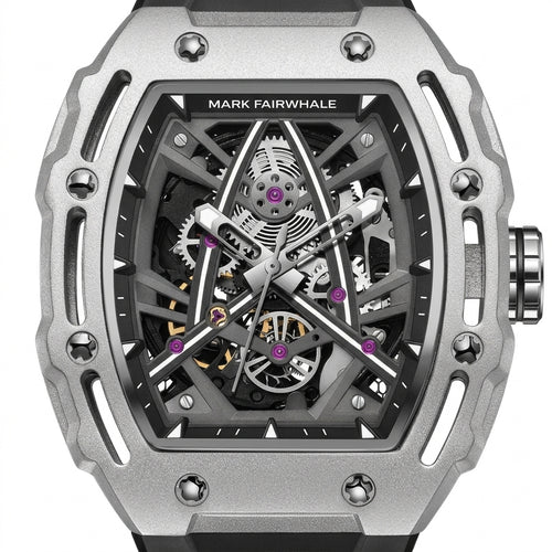 Highly detailed mechanical watch with visible brand name on a white background