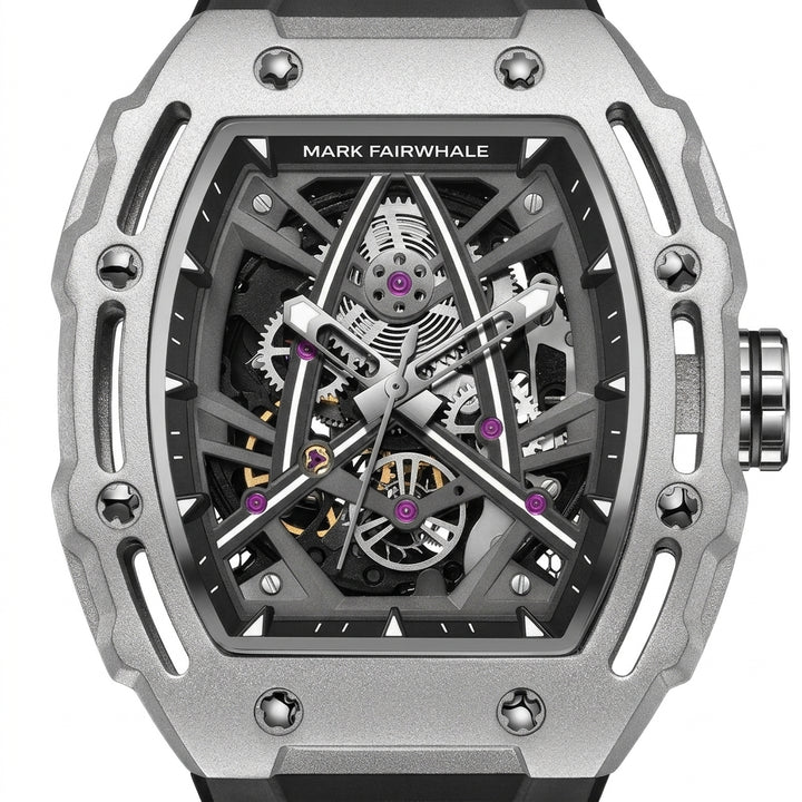 Highly detailed mechanical watch with visible brand name on a white background