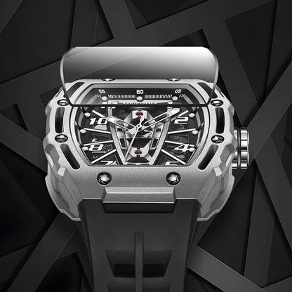 Lifestyle shot – Mark Fairwhale SISTOR skeleton watch on wrist