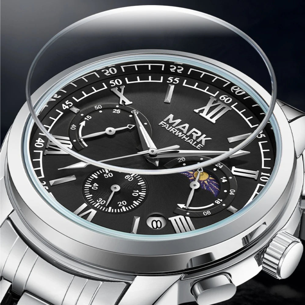 Men’s chronograph watch with luminous hand