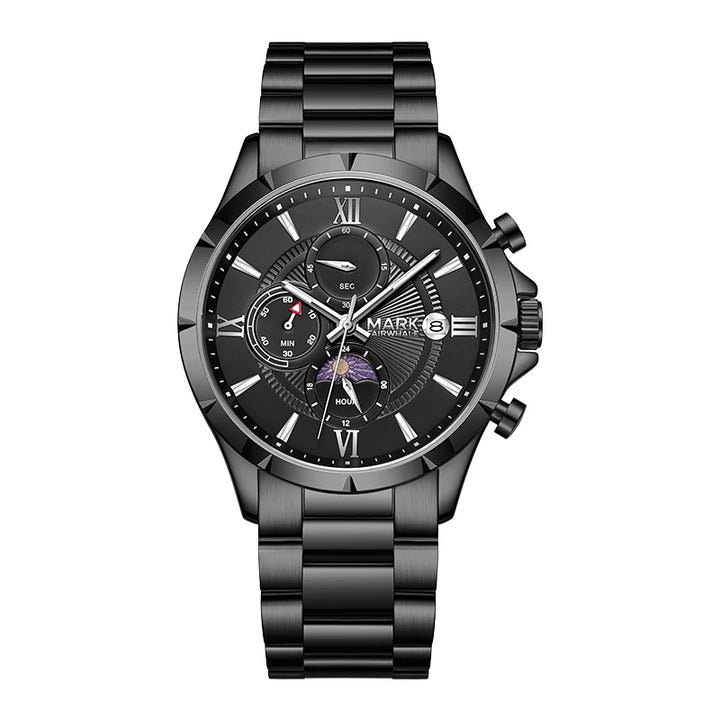 Luminous quartz watch dial visible in low light conditions