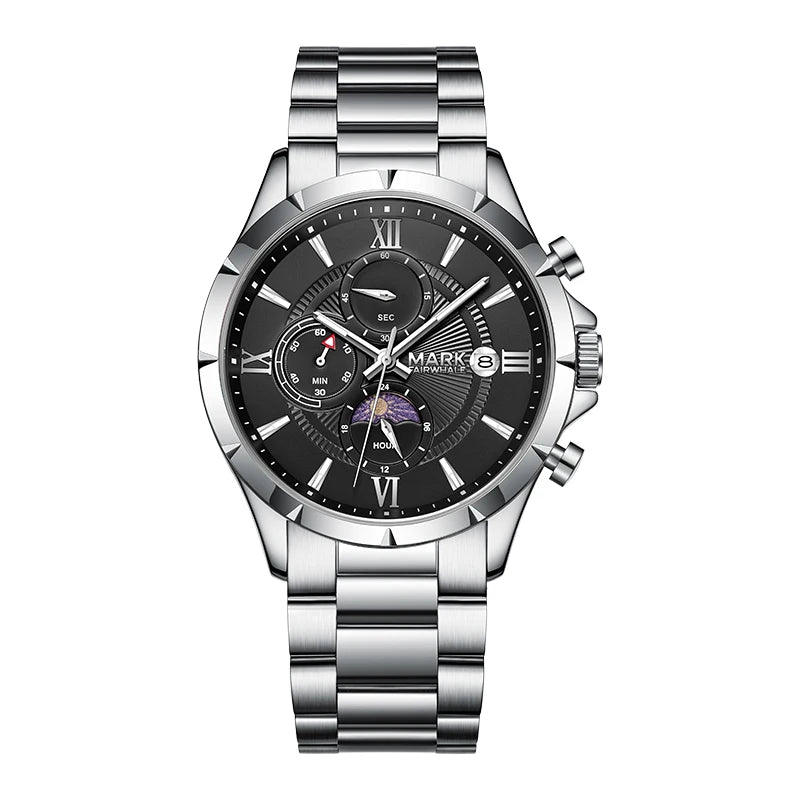 Luminous quartz watch dial visible in low light conditions