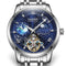 Luxury watch with detailed face and brand name on a white background