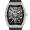 Luxury watch with diamond-studded case and compass design on a white background