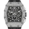 Luxury watch with diamond-studded case on a white background