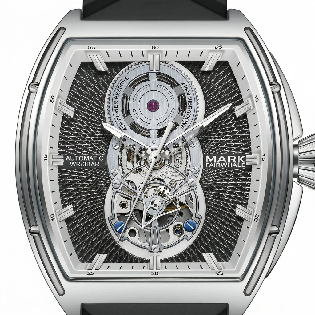 Luxury watch with intricate design and visible brand name on a white background