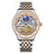Luxury watch with intricate design and two-tone metal strap on a white background