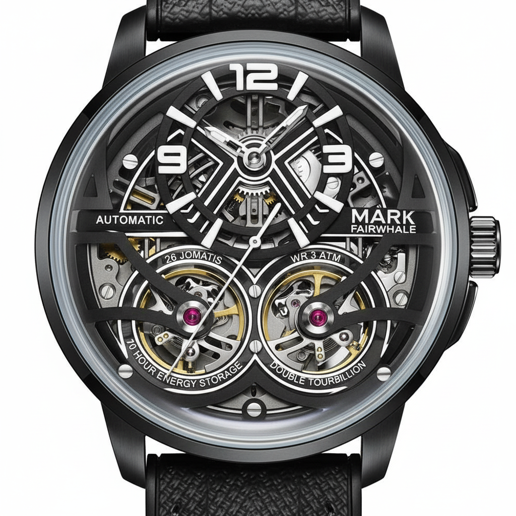 Luxury watch with intricate design and visible brand name on a white .background
