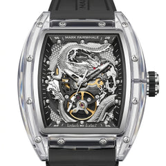 Luxury watch with intricate design and visible mechanical components on a white background