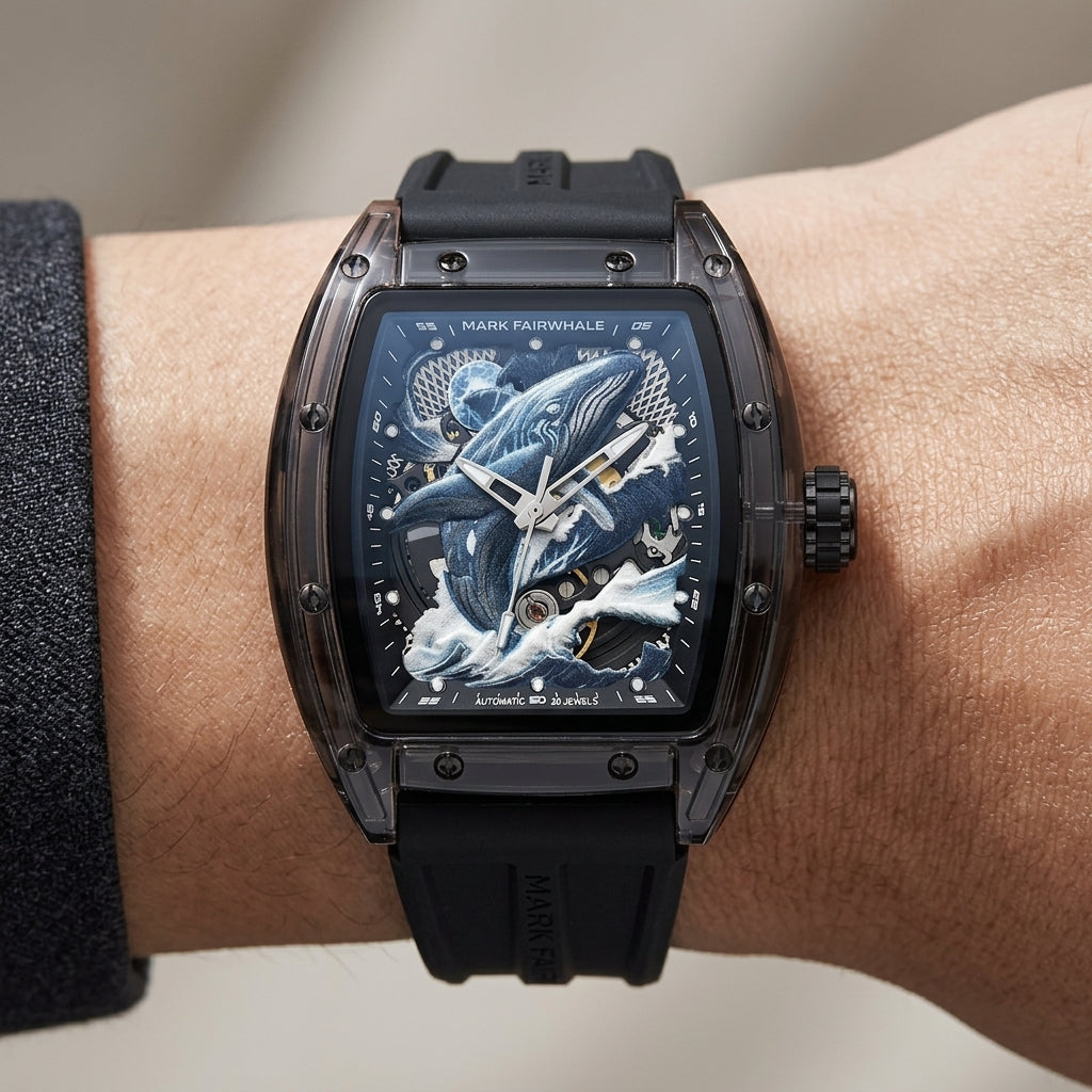 Luxury watch with intricate design on a person&