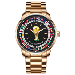 MARK FAIRWHALE 5087 World - rose gold, world flags, football trophy