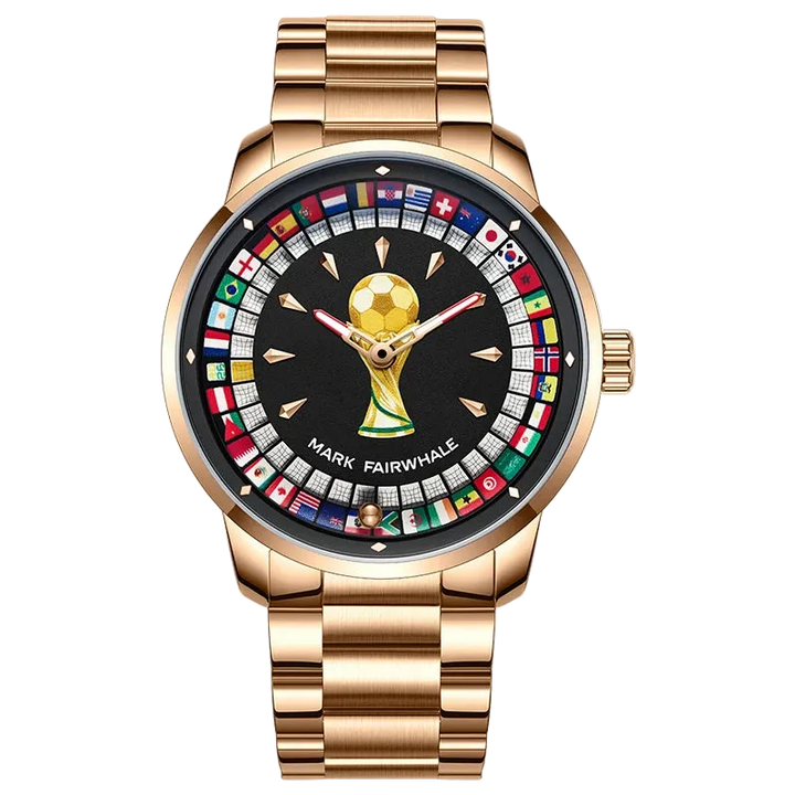 MARK FAIRWHALE 5087 World - rose gold, world flags, football trophy