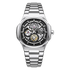 MARK FAIRWHALE FW-6043 Sk - Automatic skeleton watch, silver bracelet, black dial