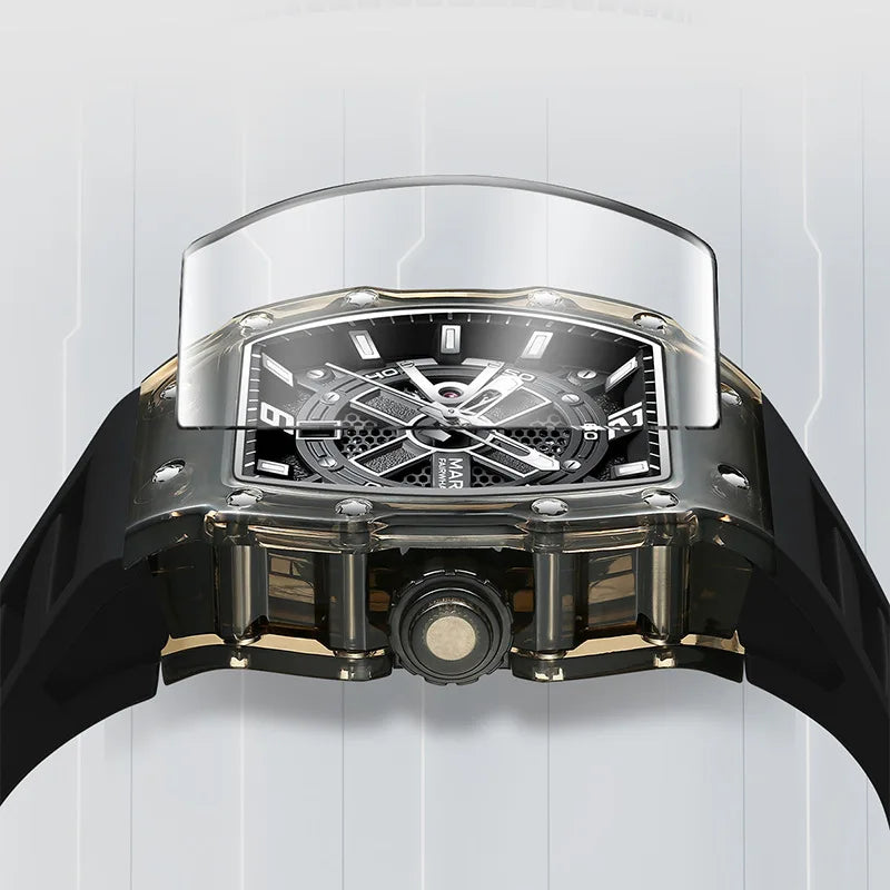 MARK FAIRWHALE FW-6810 watch – curved Hardlex crystal side view