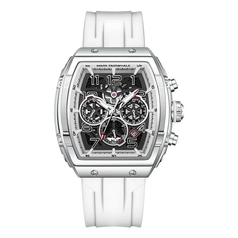 Man’s chronograph watch with luminous hands and quartz movement