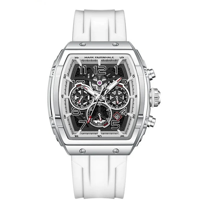 Man’s chronograph watch with luminous hands and quartz movement