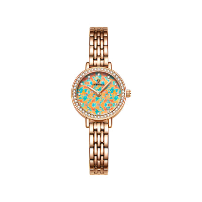 Mark Fairwhale CHROMA FW-3200 women’s watch with colorful opal dial and gold stainless steel bracelet