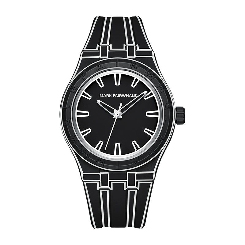 Mark Fairwhale 5110 2D SKETCH interchangeable black and white silicone straps