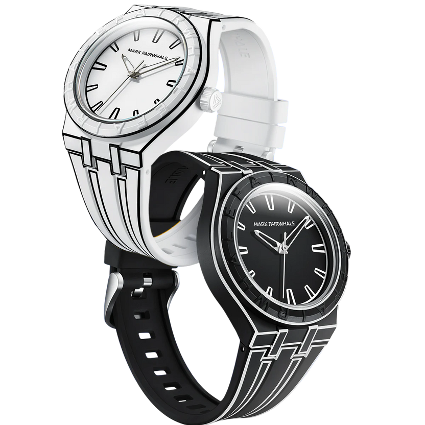 Mark Fairwhale 5110 2D SKETCH Watch | Minimalist Black & White Design