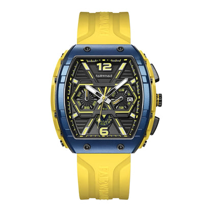 Mark Fairwhale CLIREDOX FW-5560, the geometric chronograph sub-dials and luminous green markers quartz movement, and 30-meter water resistance