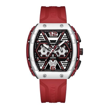 Mark Fairwhale CLIREDOX FW-5560, the geometric chronograph sub-dials and luminous green markers quartz movement, and 30-meter water resistance