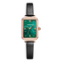 Mark Fairwhale 3270 VERDIA women’s rectangular green dial watch with black leather strap