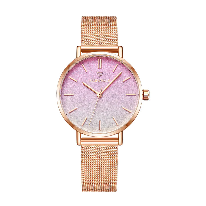 Mark Fairwhale 3310 LUNAE Blush Petal women’s minimalist watch with soft pink dial and ultra thin Milanese strap