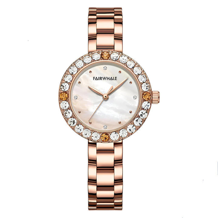Mark Fairwhale 3500 LUMÉRA women’s watch with blue diamond-accented dial and silver bezel, showcasing minimalist elegance and crystal brilliance
