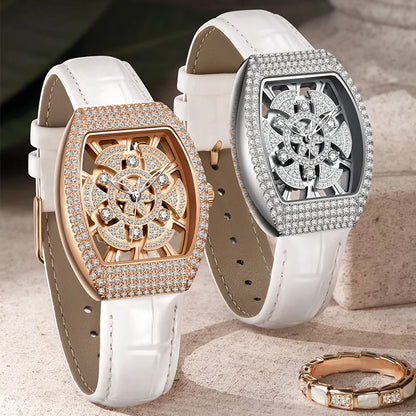 Mark Fairwhale 3560 DIAMORA women’s watch showing its 360° rotating crystal dial and rose-steel-gold case for luxurious sparkle