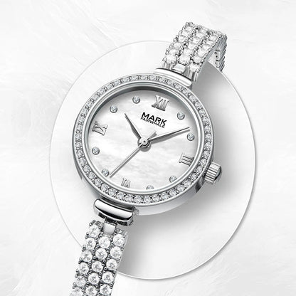 Mark Fairwhale 3750 elegant women’s quartz business watch with silver bracelet