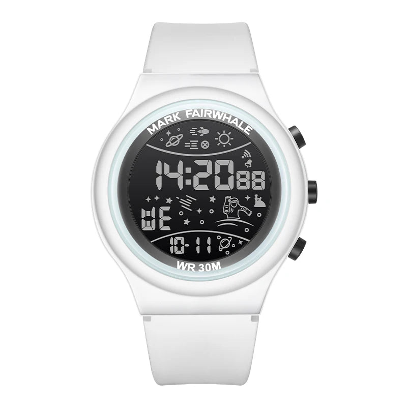 Mark Fairwhale 4440 TERRIX men’s outdoor digital watch shown underwater, highlighting its LED screen and 30 m water resistance for active lifestyles.
