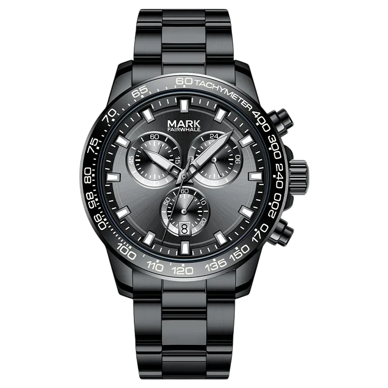 Mark Fairwhale 5016 NOVEXA quartz chronograph watch with tachymeter bezel.