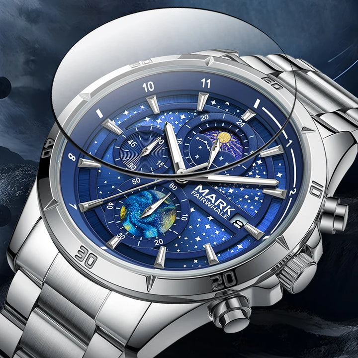 Mark Fairwhale 5022 VELTRONIX watch showcasing scratch-resistant Hardlex crystal protection.