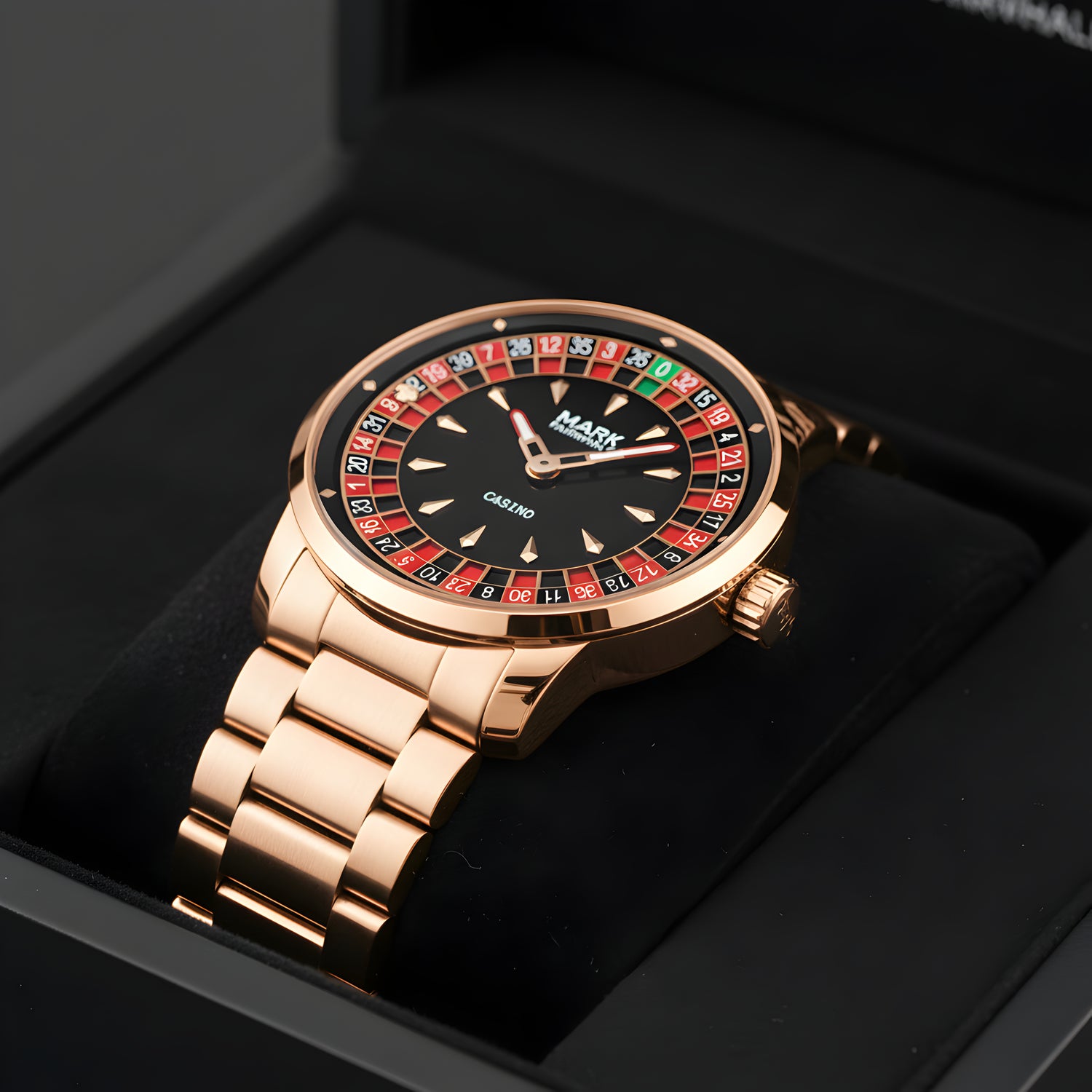Discover the Mark Fairwhale 5031 ROULETTE Watch, a luxury men’s roulette-inspired timepiece with rotating dial, sapphire crystal, and bold automatic design.
