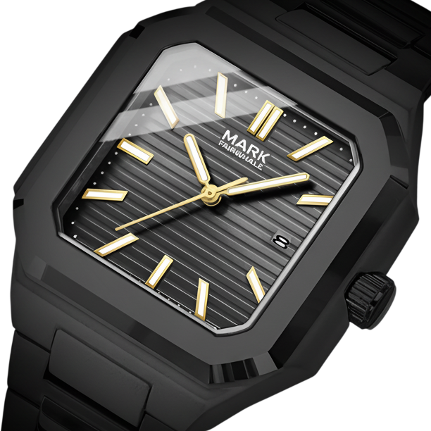 Mens Quartz watch with a bold square signature