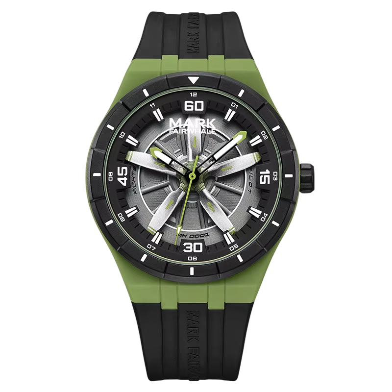 Mark Fairwhale FW-5050 AE - Green and black sporty watch