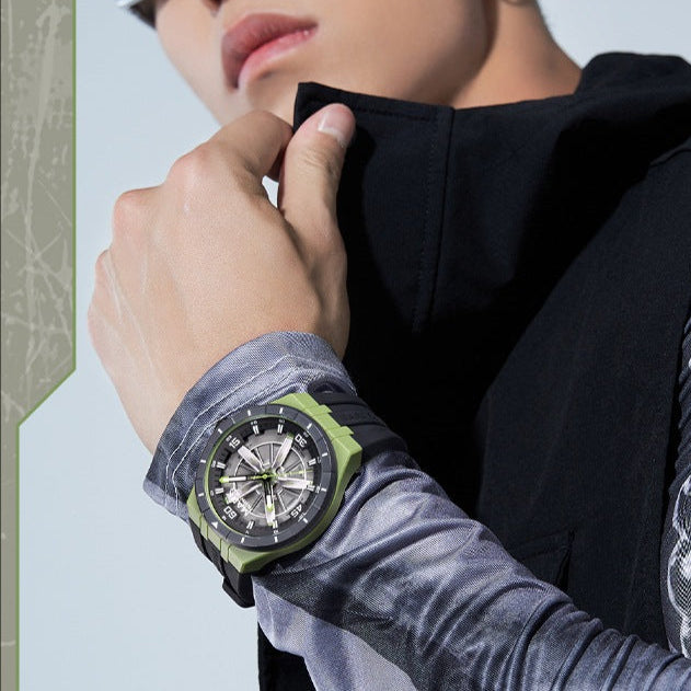 Gray version of Mark Fairwhale 5050 AEROFORCE waterproof luminous quartz watch.