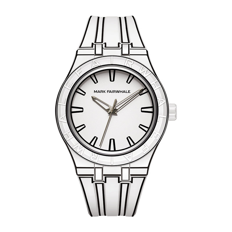 Mark Fairwhale 5110 2D SKETCH interchangeable black and white silicone straps